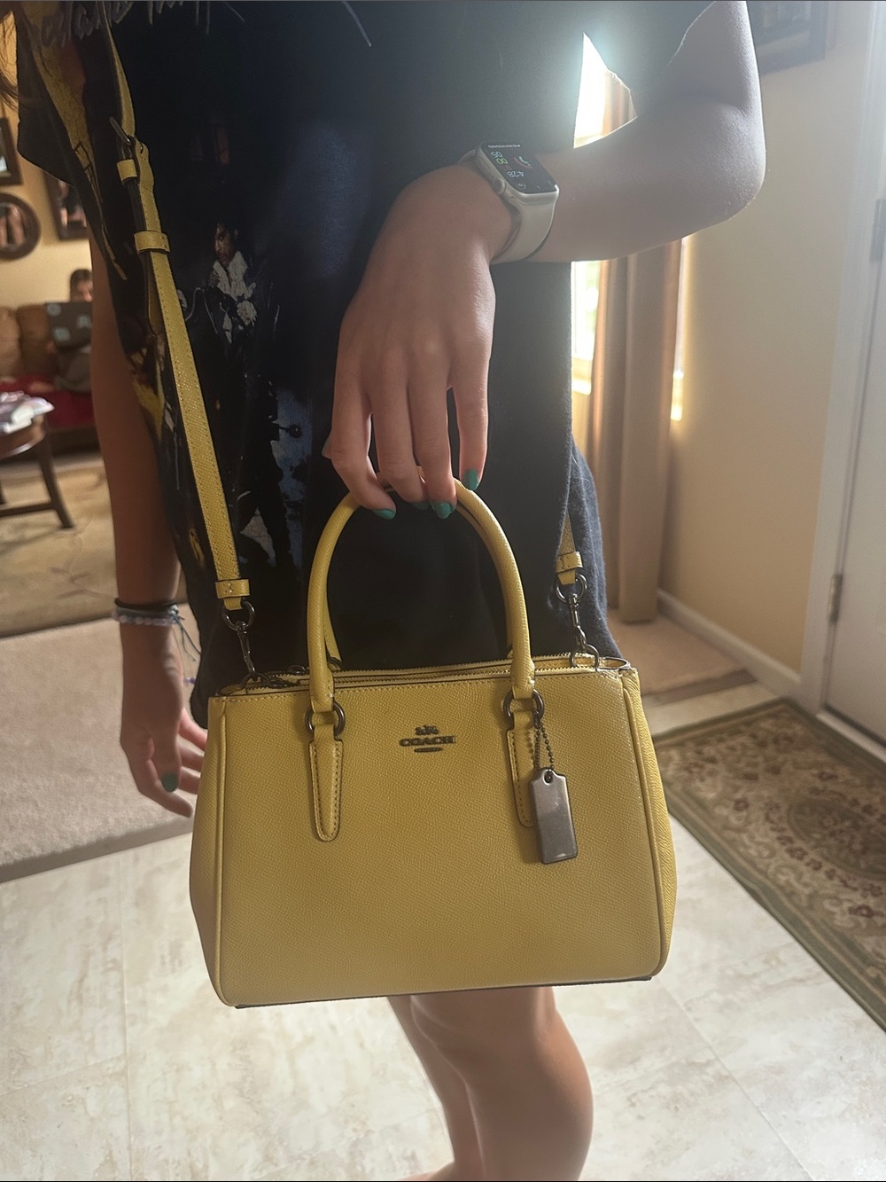 Coach Yellow Mini Surrey Carryall & Matching Wallet F44962 - Picture 6 of 16